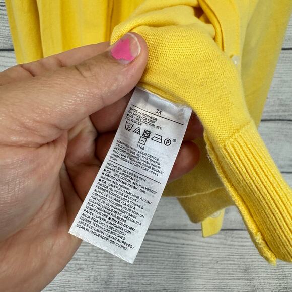 Old Navy Plus Size Yellow Long Sleeve Button Up Soft Cardigan Size 3X - Picture 5 of 6